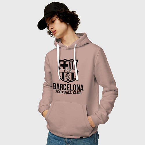 Мужская толстовка-худи Barcelona FC / Пыльно-розовый – фото 3