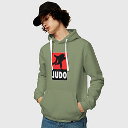 Толстовка-худи хлопковая мужская Judo, цвет: авокадо — фото 2