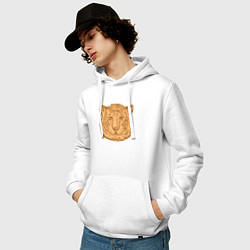 Толстовка-худи хлопковая мужская Coffee Tiger, цвет: белый — фото 2