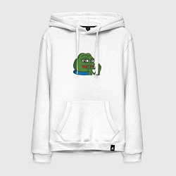 Толстовка-худи хлопковая мужская Pepe love пепе лов, цвет: белый