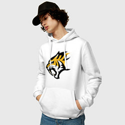 Толстовка-худи хлопковая мужская Scream Tiger, цвет: белый — фото 2