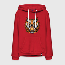 Толстовка-худи хлопковая мужская Magic - Tiger, цвет: красный
