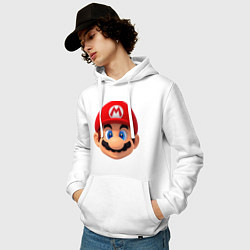 Толстовка-худи хлопковая мужская MarioHead, цвет: белый — фото 2