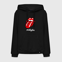 Толстовка-худи хлопковая мужская Rolling Stones Роллинг Стоунз, цвет: черный