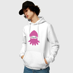 Толстовка-худи хлопковая мужская Squid Pink, цвет: белый — фото 2