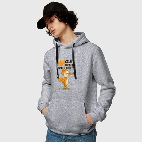 Мужская толстовка-худи Моя совесть / Меланж – фото 3