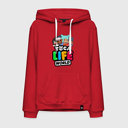 Толстовка-худи хлопковая мужская TOCA LIFE WORLD ТОКА ЛАЙФ ВОРЛД ПЕРСОНАЖИ, цвет: красный