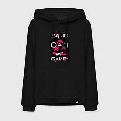 Толстовка-худи хлопковая мужская Squid gameguard-killer, цвет: черный