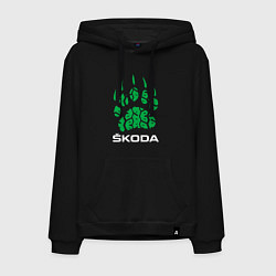 Толстовка-худи хлопковая мужская SKODA ШКОДА ХИЩНИК, цвет: черный