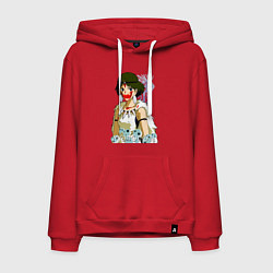 Толстовка-худи хлопковая мужская Angry princess, цвет: красный