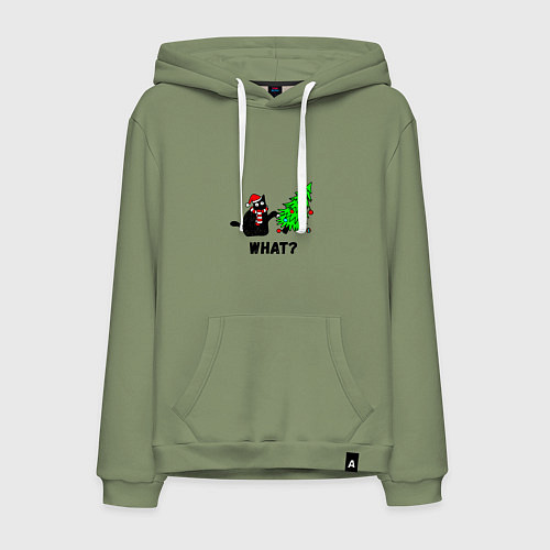 Мужская толстовка-худи Кот роняет елку / Авокадо – фото 1