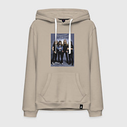 Толстовка-худи хлопковая мужская Ты помнишь, как всё начиналось?, цвет: миндальный