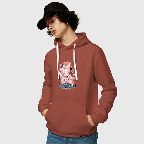 Мужская толстовка-худи Диона Diona Genshin Impact / Кирпичный – фото 3