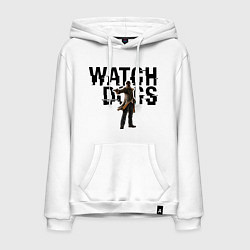 Толстовка-худи хлопковая мужская Watch Dogs, цвет: белый