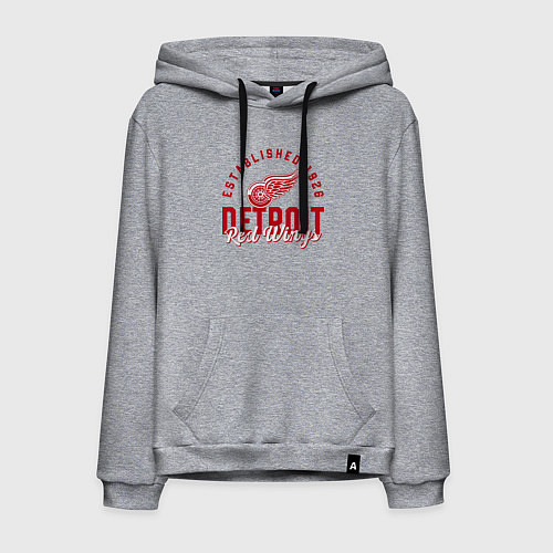 Мужская толстовка-худи Detroit Red Wings Детройт Ред Вингз / Меланж – фото 1