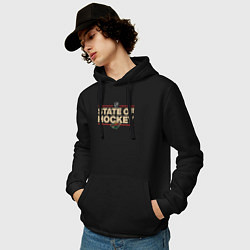 Толстовка-худи хлопковая мужская Minnesota Wild NHL Миннесота Уайлд НХЛ, цвет: черный — фото 2