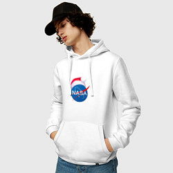 Толстовка-худи хлопковая мужская NASA NEW YEAR 2022, цвет: белый — фото 2
