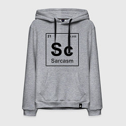 Толстовка-худи хлопковая мужская САРКАЗМ - SARCASM, Sc Таблица Менделеева, цвет: меланж