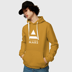 Толстовка-худи хлопковая мужская 30 Seconds to Mars: 30 секунд, цвет: горчичный — фото 2