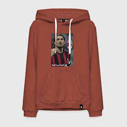 Толстовка-худи хлопковая мужская Paolo Cesare Maldini - Milan, captain, цвет: кирпичный