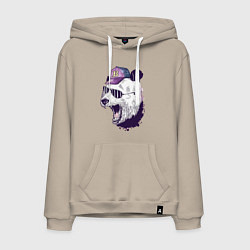 Толстовка-худи хлопковая мужская Cool panda!, цвет: миндальный