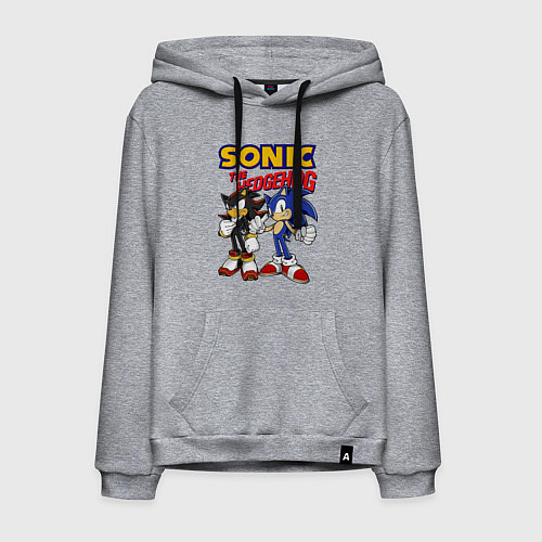 Мужская толстовка-худи ЕЖ СОНИК SONIC THE HEDGEHOG / Меланж – фото 1