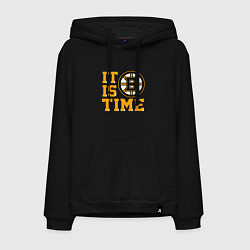 Толстовка-худи хлопковая мужская It Is Boston Bruins Time, Бостон Брюинз, цвет: черный