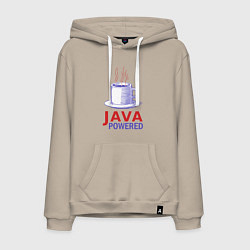 Толстовка-худи хлопковая мужская JAWA POWERED, цвет: миндальный