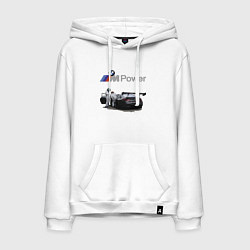 Толстовка-худи хлопковая мужская BMW Motorsport M Power Racing Team, цвет: белый
