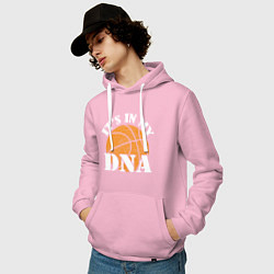 Толстовка-худи хлопковая мужская ДНК Баскетбол, цвет: светло-розовый — фото 2