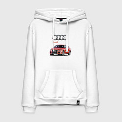 Толстовка-худи хлопковая мужская Audi Germany Prestige, цвет: белый