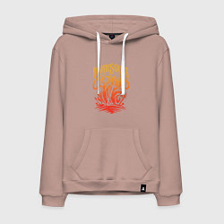 Толстовка-худи хлопковая мужская Одухотворенное Пламя, цвет: пыльно-розовый