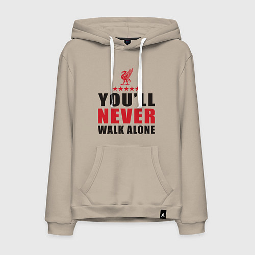 Мужская толстовка-худи Liverpool - Never Walk Alone / Миндальный – фото 1