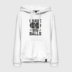 Толстовка-худи хлопковая мужская Big Balls, цвет: белый