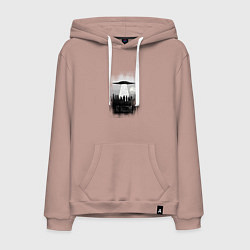 Толстовка-худи хлопковая мужская No Welcome, цвет: пыльно-розовый