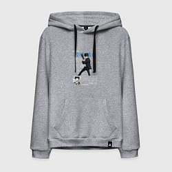 Толстовка-худи хлопковая мужская Опасный Когами, цвет: меланж