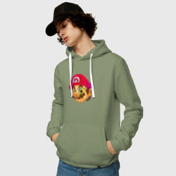 Толстовка-худи хлопковая мужская Super Mario Sketch Nintendo, цвет: авокадо — фото 2