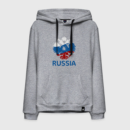 Мужская толстовка-худи Russia / Меланж – фото 1