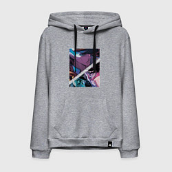 Толстовка-худи хлопковая мужская Джотаро Куджо из ДжоДжо, цвет: меланж