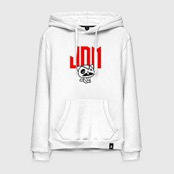 Толстовка-худи хлопковая мужская JDM Kitten-Zombie Japan, цвет: белый