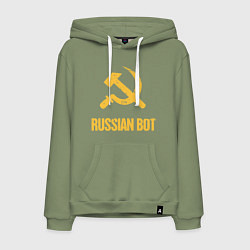 Толстовка-худи хлопковая мужская Atomic Heart: Russian Bot, цвет: авокадо