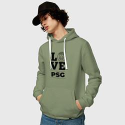 Толстовка-худи хлопковая мужская PSG Love Классика, цвет: авокадо — фото 2