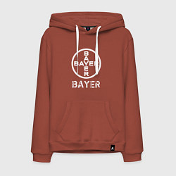 Толстовка-худи хлопковая мужская BAYER Bayer, цвет: кирпичный