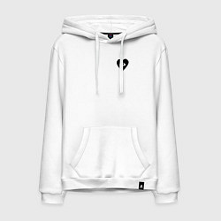 Толстовка-худи хлопковая мужская Obladaet сердце глаз, цвет: белый