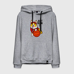 Толстовка-худи хлопковая мужская JUST DUNK IT корги, цвет: меланж