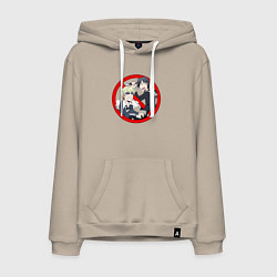 Толстовка-худи хлопковая мужская Izaya and Shizua, цвет: миндальный