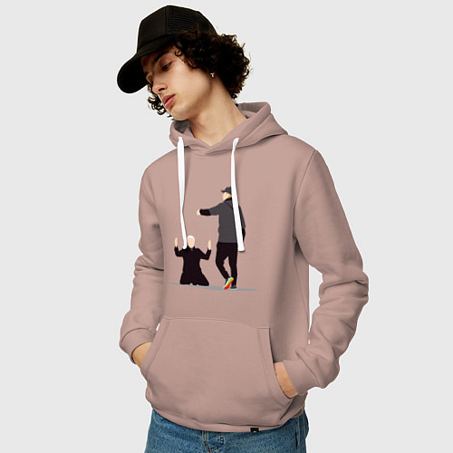 Мужская толстовка-худи Клопп - Моуриньо / Пыльно-розовый – фото 3