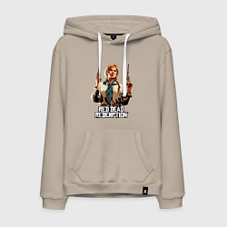 Толстовка-худи хлопковая мужская Sadie Adler, цвет: миндальный