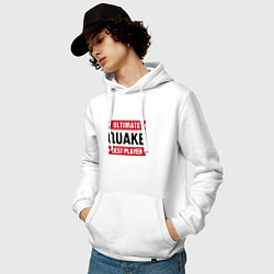 Толстовка-худи хлопковая мужская Quake: таблички Ultimate и Best Player, цвет: белый — фото 2