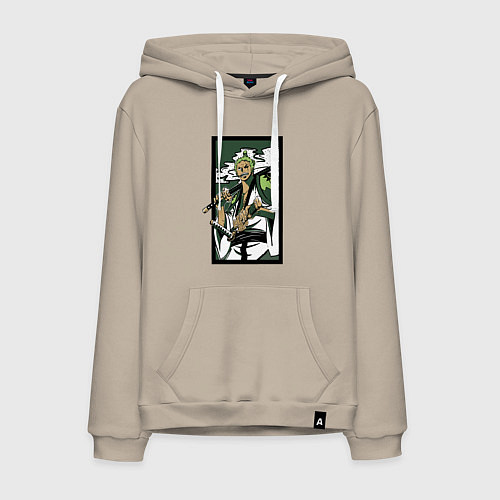 Мужская толстовка-худи ЗОРО САМУРАЙ ИЗ ВАН ПИСА / Миндальный – фото 1